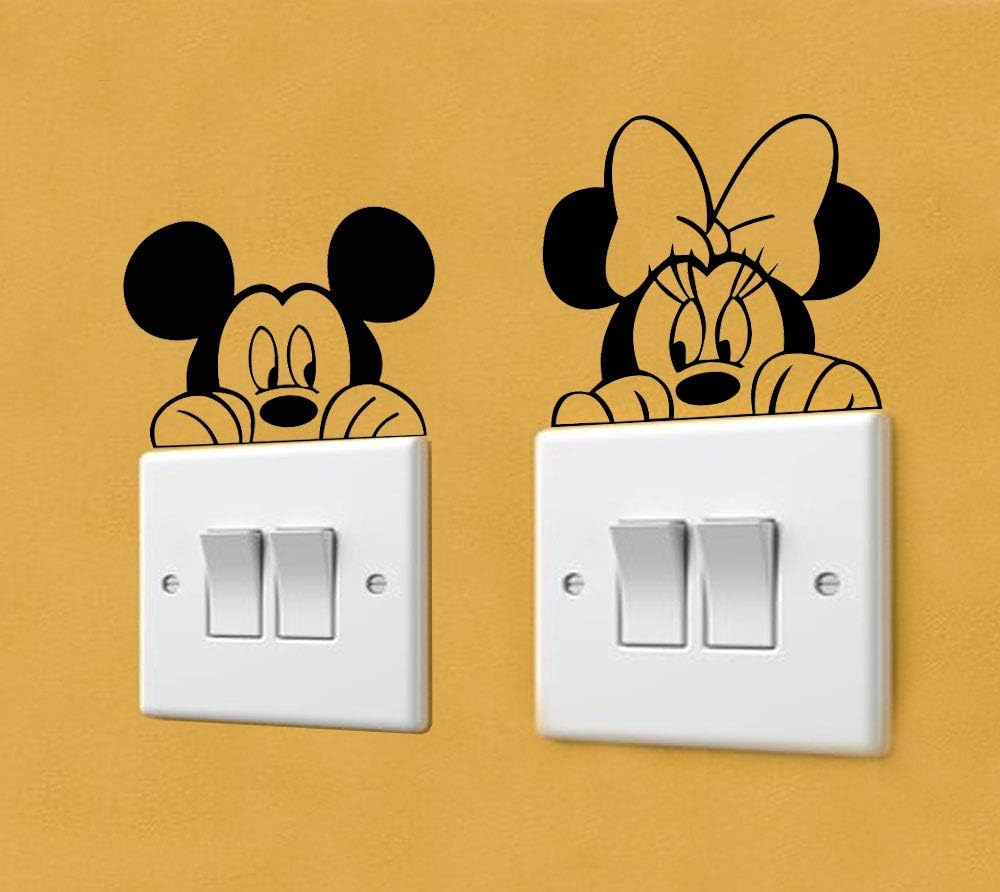 Light Switch Cool Decals | Baby Room Stickers (9 X 3.5, Mickey & Minnie) image number 2