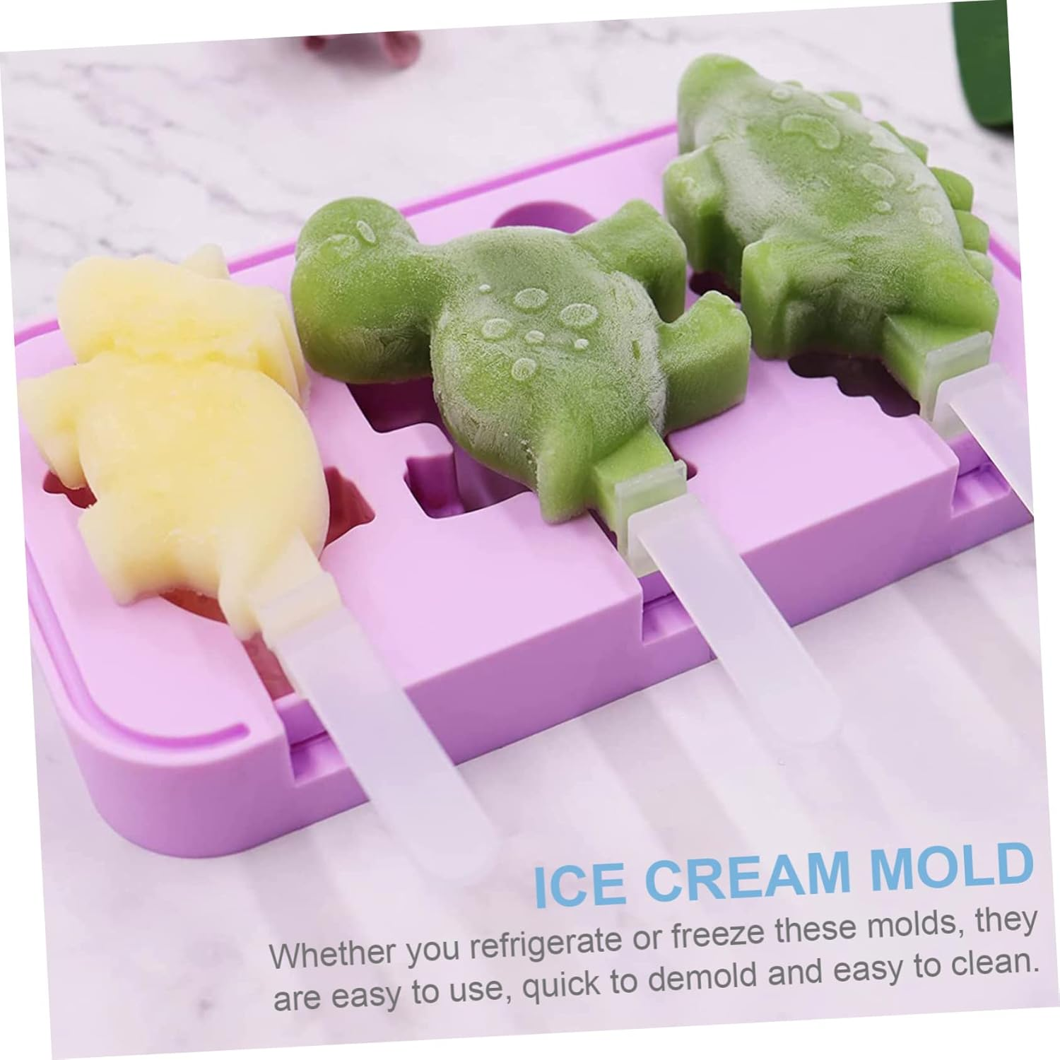 LABRIMP Reusable Moulds for Homemade Ice Cream Ice Lollies Practical Silicone Ice Maker with Easy Release Design for Kids Family Treats image number 4