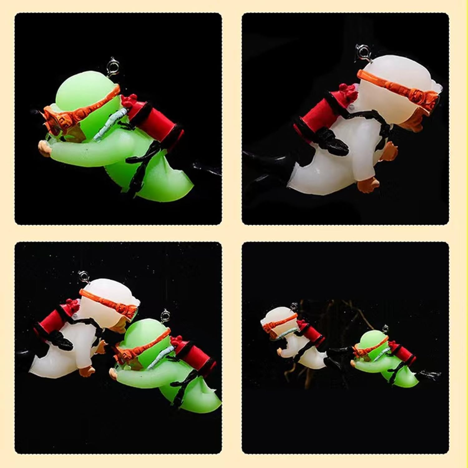 Floating Aquarium Decoration, Cute Device Fish Aquarium Decoration, Safe Fish Toy Betta Cichlid Gold Fish Shrimp Hermit Crab Game Companion Aquarium Accessories (Diver) image number 2