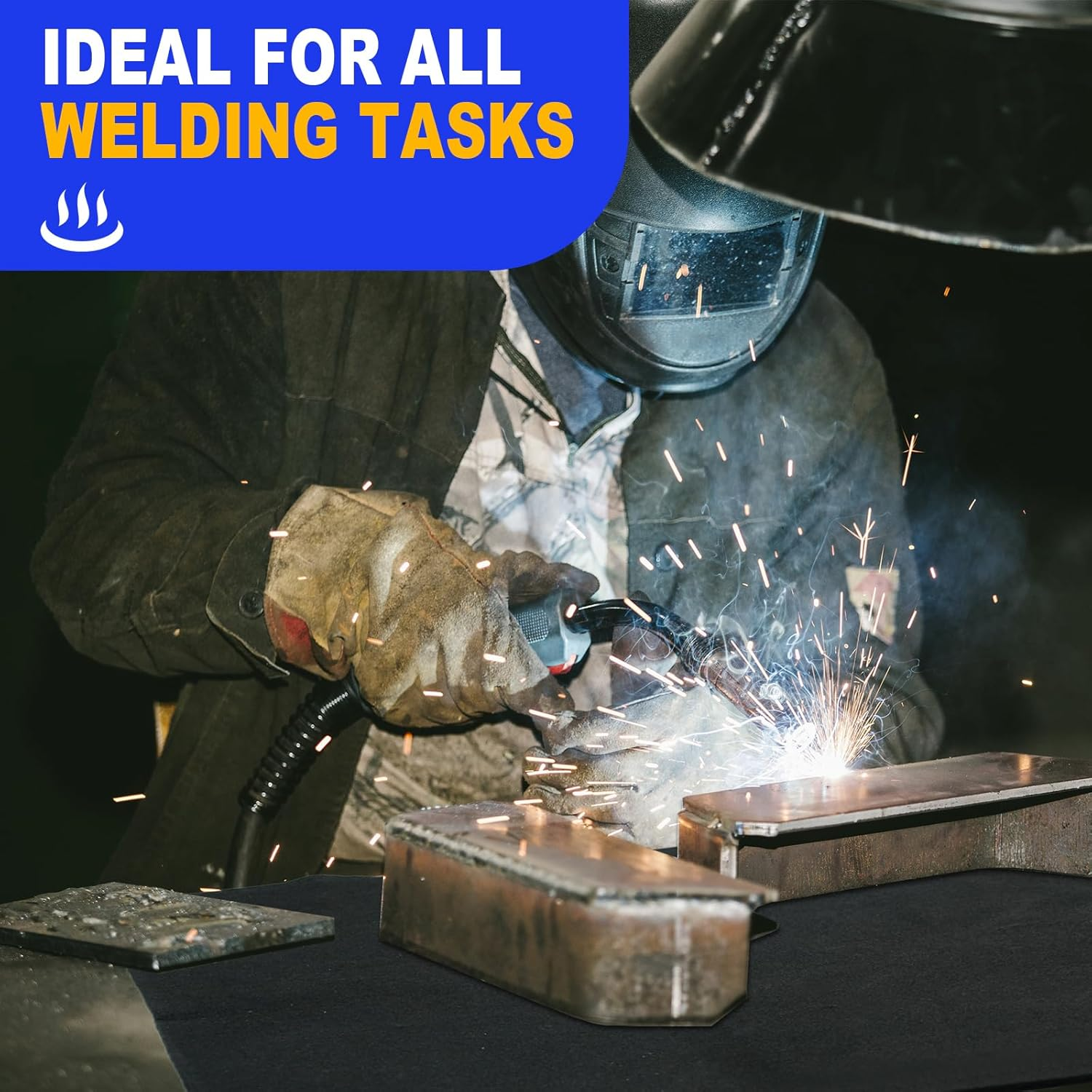 40X40 Inch Fireproof Welding Blanket Pad, Carbon Felt Wick & Flame Retardant Fabric, 5Mm Thick Fireproof Heat Resistant Mat, up to 3000&deg;F for Soldering, Firepit, Grill, Smoker & Plumbing image number 3