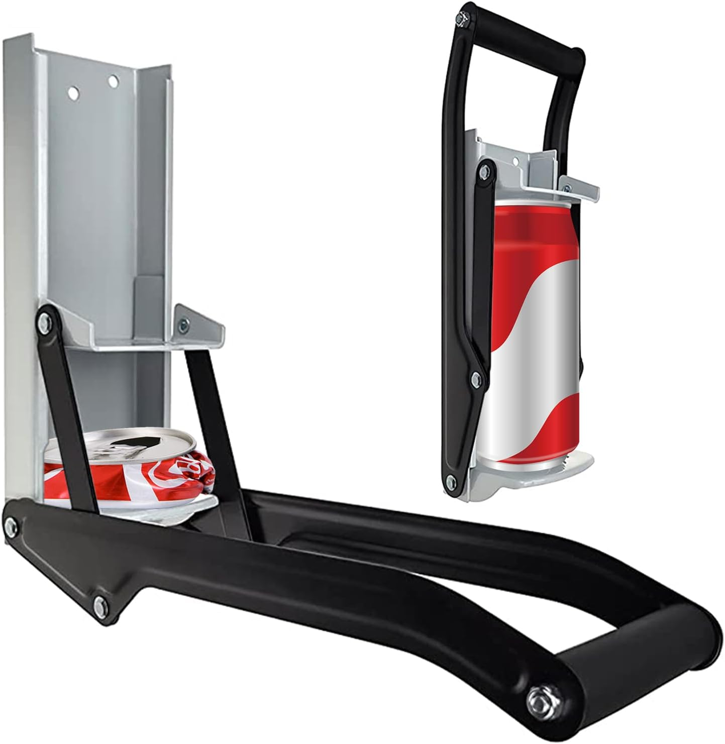 Metal Can Crusher, Can Crusher, Bottle Opener, Aluminum Can Crushers, Heavy Duty Wall Mounted Smasher, Can Opener and Crush Bottle Two in One, Recycling Tool for Aluminium Seltzer, Soda (Gray) image number 3