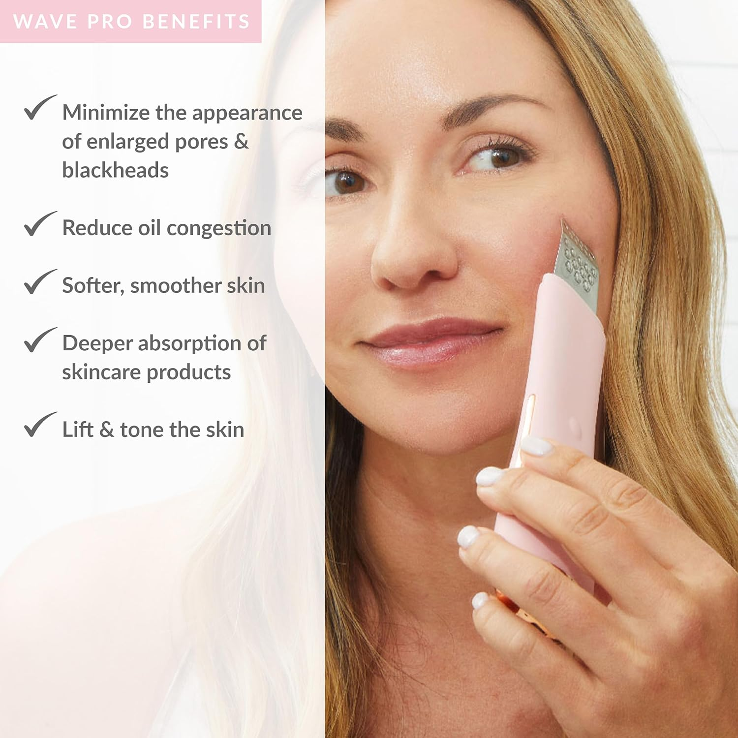 PMD Wave Pro - Professional-Grade Advanced Skin Spatula - Extract, Infuse, & Lift - Sonicglow Vibration Technology and EMS - Clear Pores, Blackheads, & Whiteheads