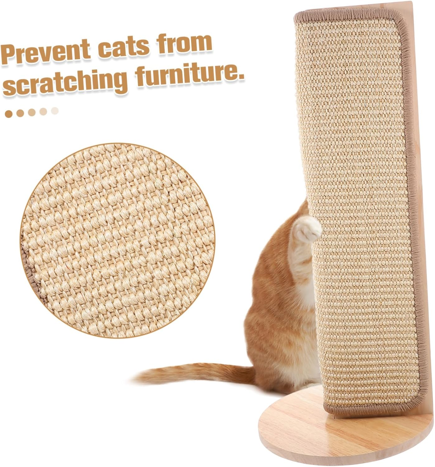 COHEALI Natural Sisal Cat Scratcher, Corner Scratching Post, Furniture Protector Pad for Cats and Kitten Play Areas image number 4