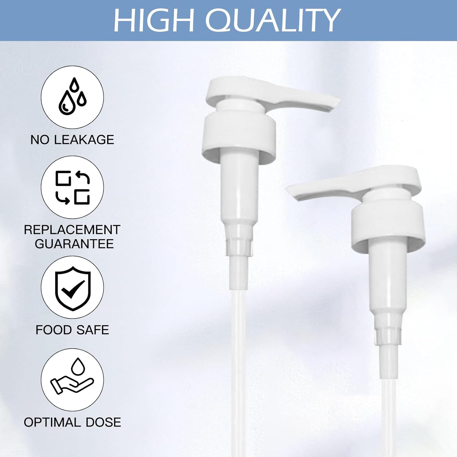 3Pack 5 Litre Pump Dispenser Fits,With Adjustable Tube Shampoo Dispenser Bottle Dose,For Top Soap Liquid Refill Bottles Sauce Sprayer Dispensour Conditioner Detergent Dispensers Syrup Oil Bottle-Top image number 5