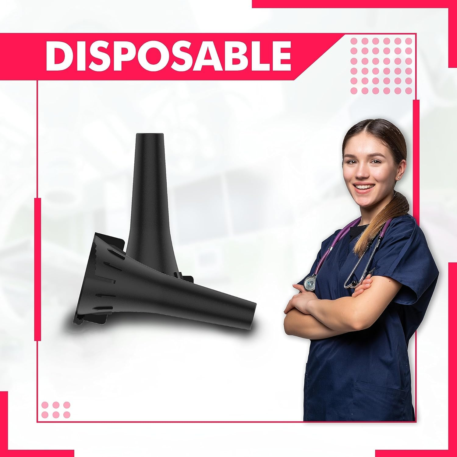 4.25 Mm Disposable Ear Specula for Welch Otoscopes - Bag of 100 Psc Compatible with All Otoscopes of Welch-Allyn Universal Otoscope Speculums image number 3