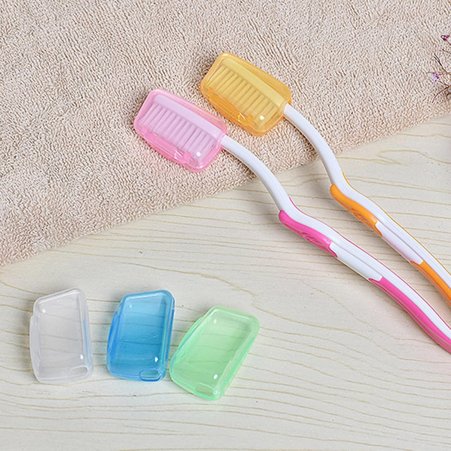 15Pcs Toothbrush Covers Caps for Travel,Small and Portable,Portable Travel Toothbrush Head Cover Case Protective Caps,Great for Home and Outdoor image number 4