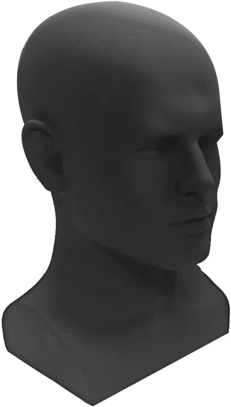 Tuperoymse Male Mannequin Professional Manikin for Display Wigs Hats Headphone Display Stand (Matte Black) image number 3
