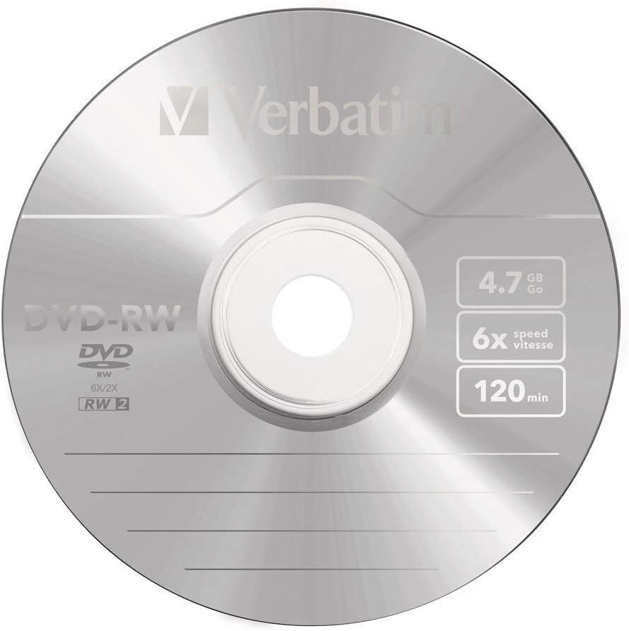 Verbatim DVD-RW 4.7GB Jewel Case 2X (5 Pack) image number 1