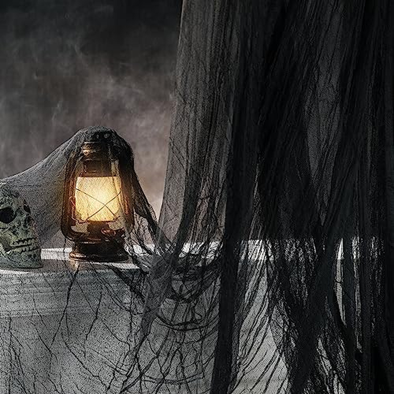 197" X 85" Halloween Creepy Cloth - Halloween Spooky Fabric Cloth - Scary Gauze Blood Creepy Cloth for Haunted House Halloween Party Yard Wall Doorway Outdoors Decoration image number 2