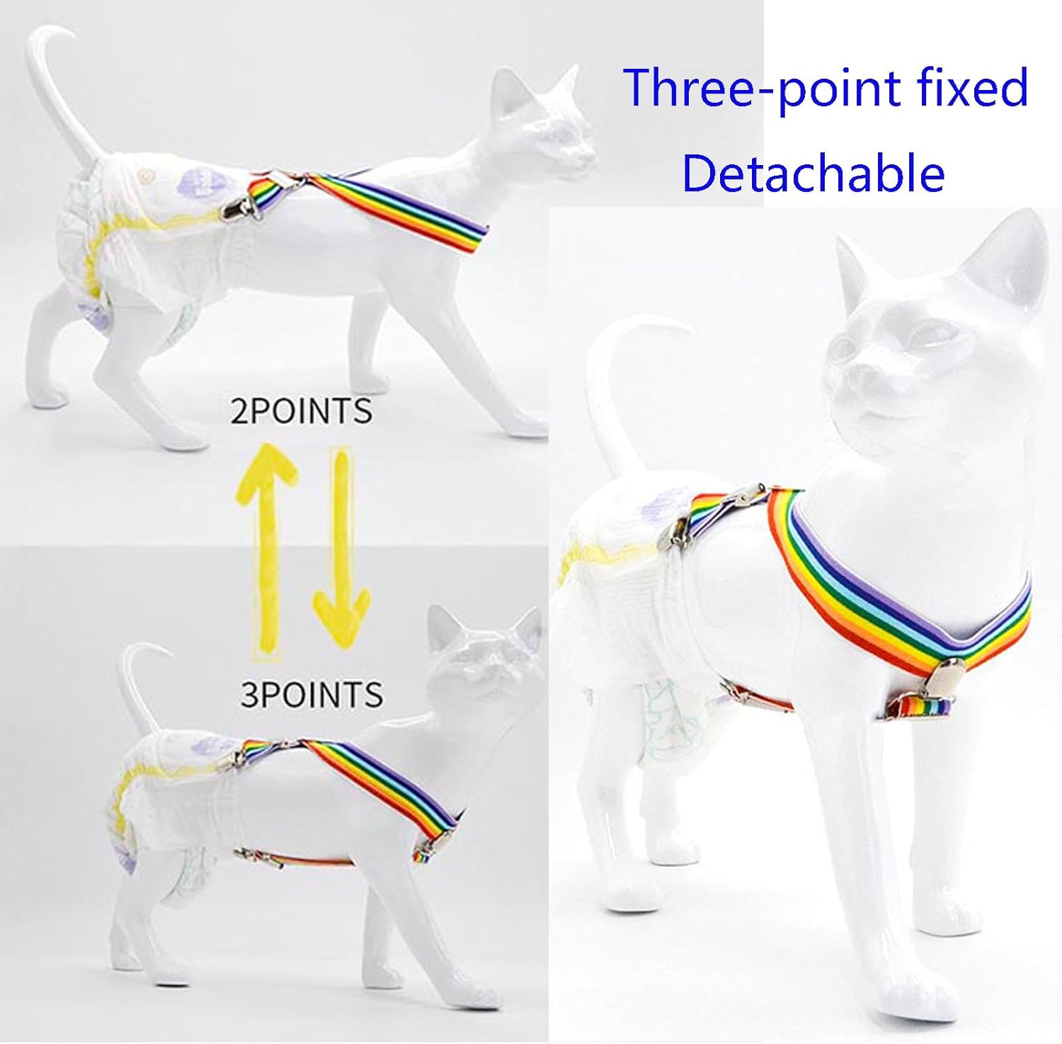 Dog Nappy Suspenders Belly Bands Dog Harness, Cat Carrier, Nappies, Clothes Stay on (Camouflage, S)