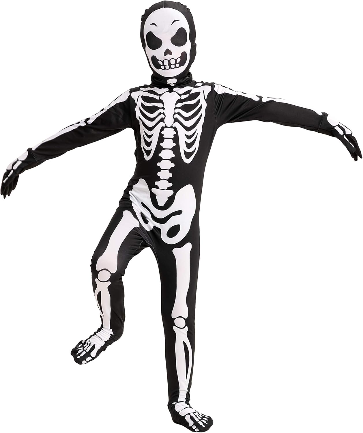 Spooktacular Creations Boy Halloween Skeleton Costume, Halloween Skeleton Costume for Kids, Bone Outfit, Bone Jumpsuit image number 1