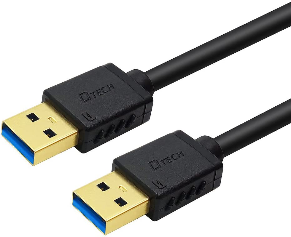DTECH USB 3.0 Type a Cable 2M Male to Male High Speed Data Cord in Black 6Ft