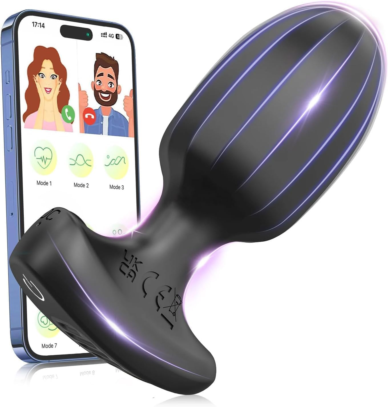 Anal Plug Vibrators Sex Toys - APP Remote Control Prostate Massager with 9 Intense Vibration Modes, Female Wearable G Spot Vibrator Male Vibrating Butt Plug Adult Sex Toys and Games for Men Women image number 3