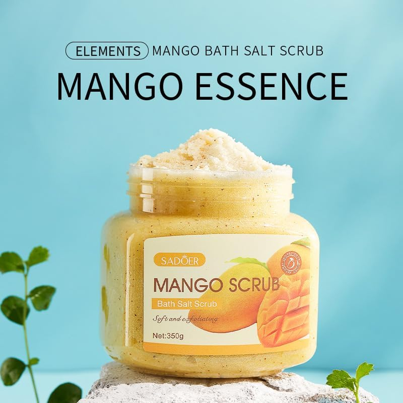 Exfoliating Body Scrub,Body Scrub, Mango Bath Salt Scrub, Cleansing Pores, and Body Care. (Mango Bath Salt Scrub 350G) - Blueberry Bath Salt Scrub 350G image number 3