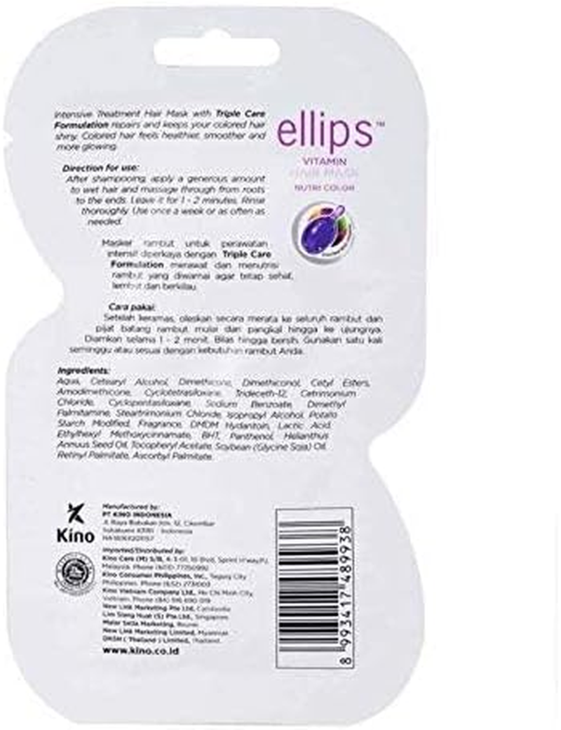 Ellips Hair Mask - Nutri Colour, 20 Gramme (Pack of 4) image number 3