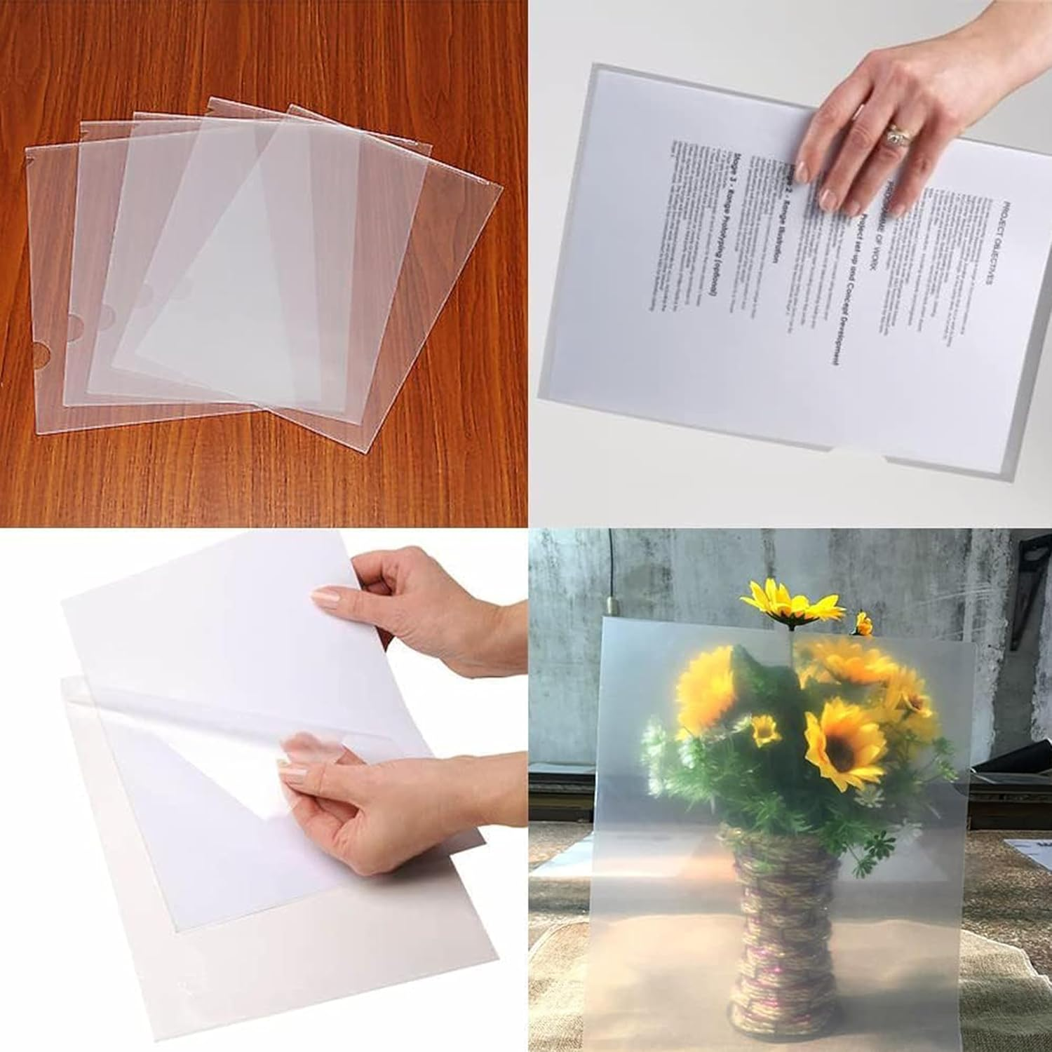 30Pcs A4 Cut Flush Folders, Clear Plastic Folder, Open Top & Side Plastic File Folders 180 Micron Transparent Wallets Files Pocket Document Project Cover Sheet Protector for School Office Paperwork image number 6