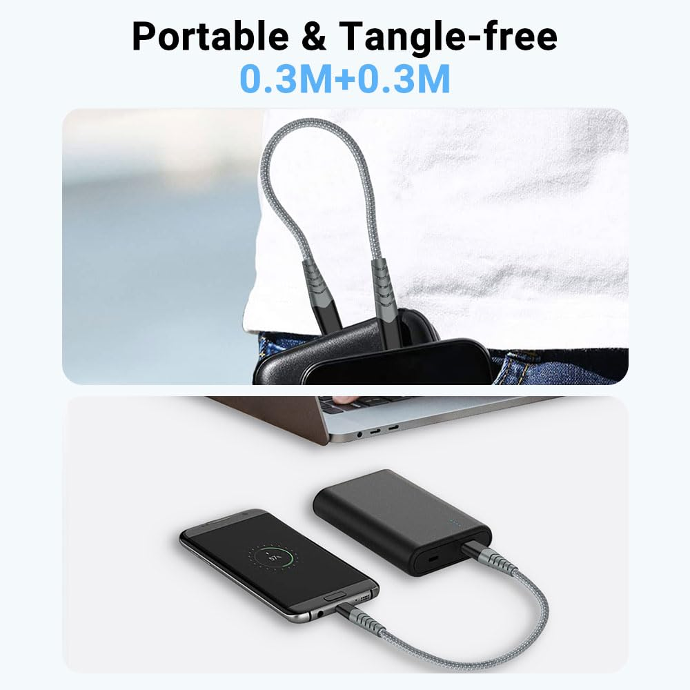 AHGEIIY USB C to Lightning Cable, 0.3M 2Pack Short USB-C to Lightning Cable Apple Mfi Certified Lightning Cable Iphone Fast Charger for Iphone 14 13 12 Mini Pro Max 11 X XS XR 8 Ipad Ipod image number 2