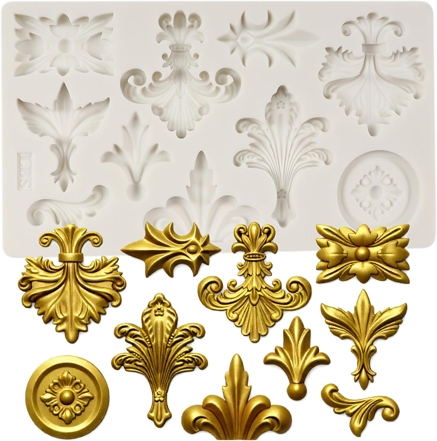 MINFEIDMS Baroque Fondant Moulds Scroll Snail Lace Silicone Mould Relief Flower Shape Filigree Mould for Cake Decoration Cupcake Topper Sugar Craft Candy Chocolate Chewing Gum Paste Polymer image number 5