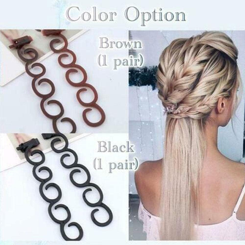 1 Pair for Black Hair Braiding Tool DIY Styling Ponytail Maker French Braid Tool for Hair Women Fashion Hair Styling Clip DIY French Hair Braiding Tool for Hair Care image number 4
