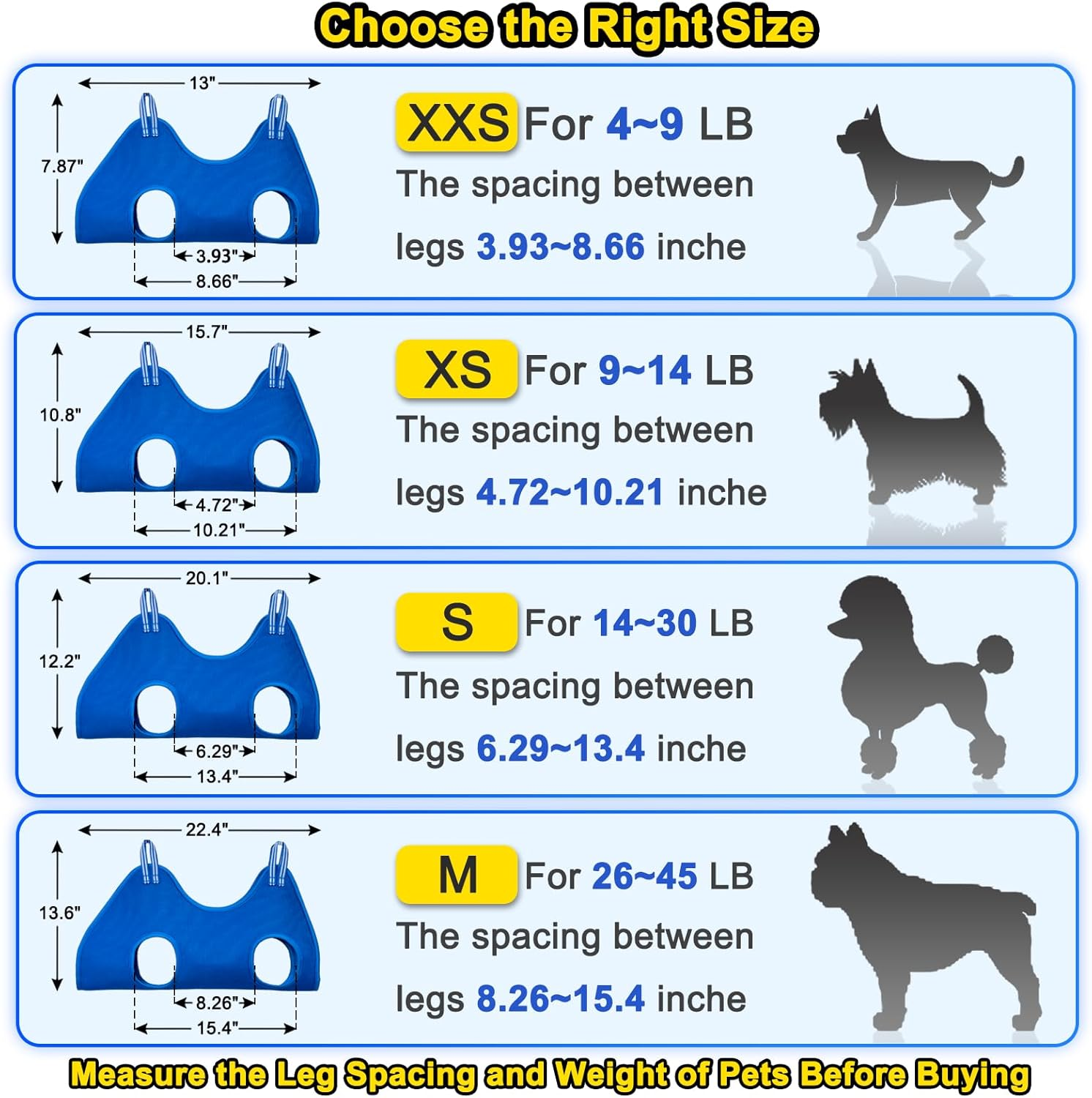 Dog Grooming Hammock Harness, Dog Sling Helper for Nail Trimming, Dog Hanging Hammock Restraint Bag for Nail Clipping/Claw Care (Medium) image number 3