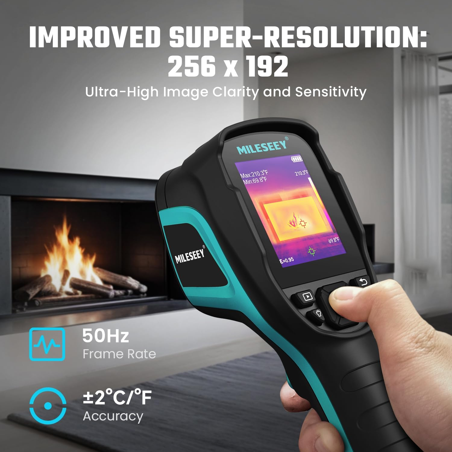 TR256E Thermal Imagers,Mileseey 256 X 192 IR High Resolution Thermal Imaging Camera, Video Recording Supported, Handheld Infrared Camera with 16G Built-In SD Card, Automatic Tracking image number 1