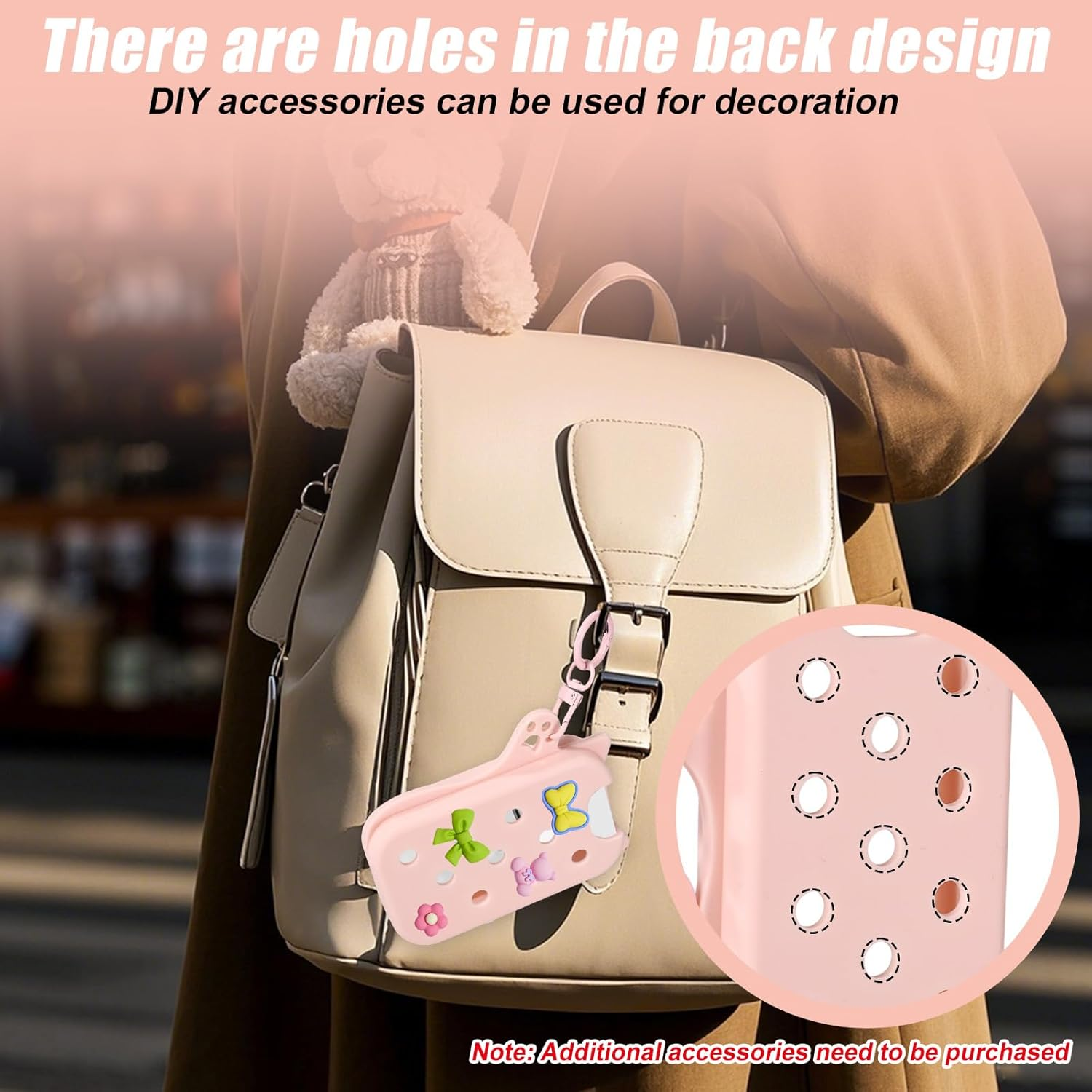 Sinbana Silicone Case for Touchland Power Mist & Glow Mist 30 Ml, Cute Cat Protective Case with Key Ring, Practical Accessory for Hand Sanitiser Spray, Hole Design, No Charm (Pink) image number 1