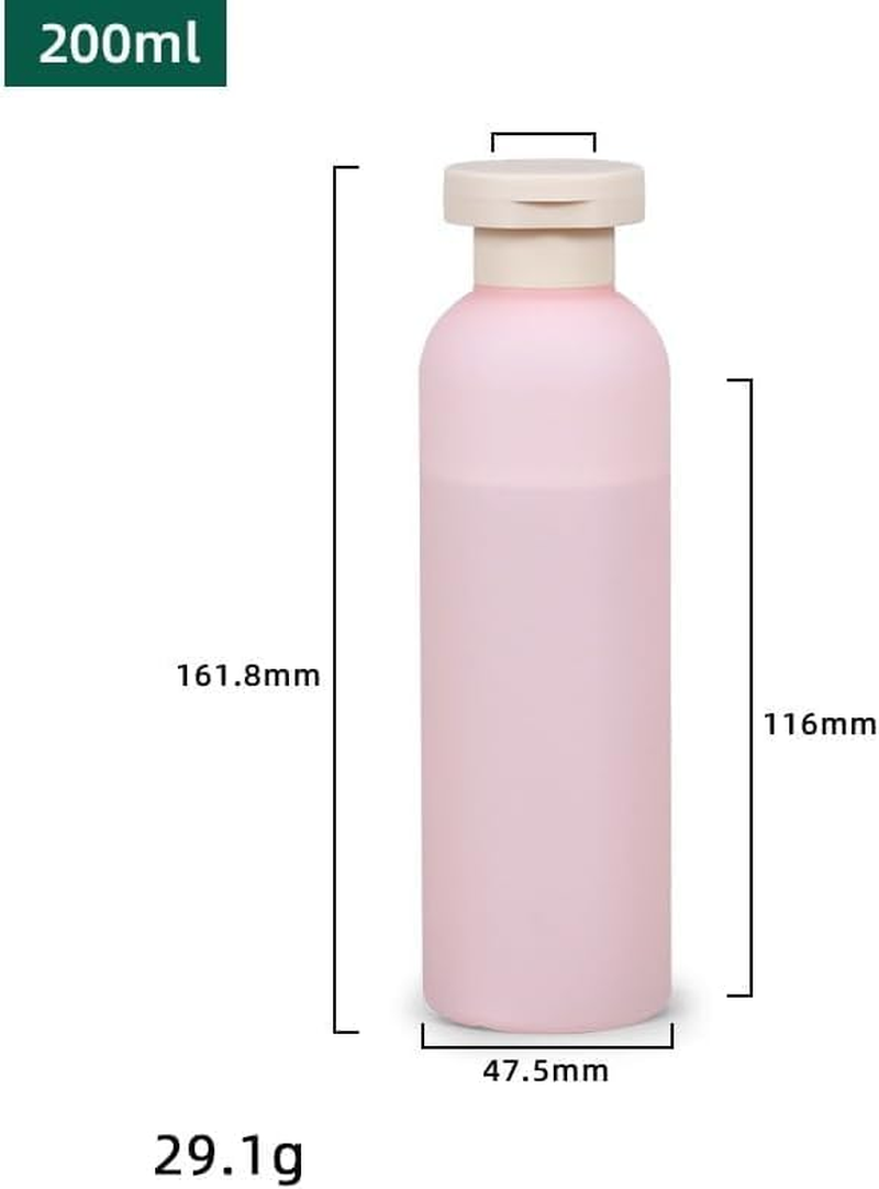 4 Pcs Plastic Large Squeeze Bottles with Flip Cap,Refillable Containers for Lotion,Cream,Soap,Shampoo Leak Proof Travel Shampoo Bottle (Pink, 200Ml) image number 5