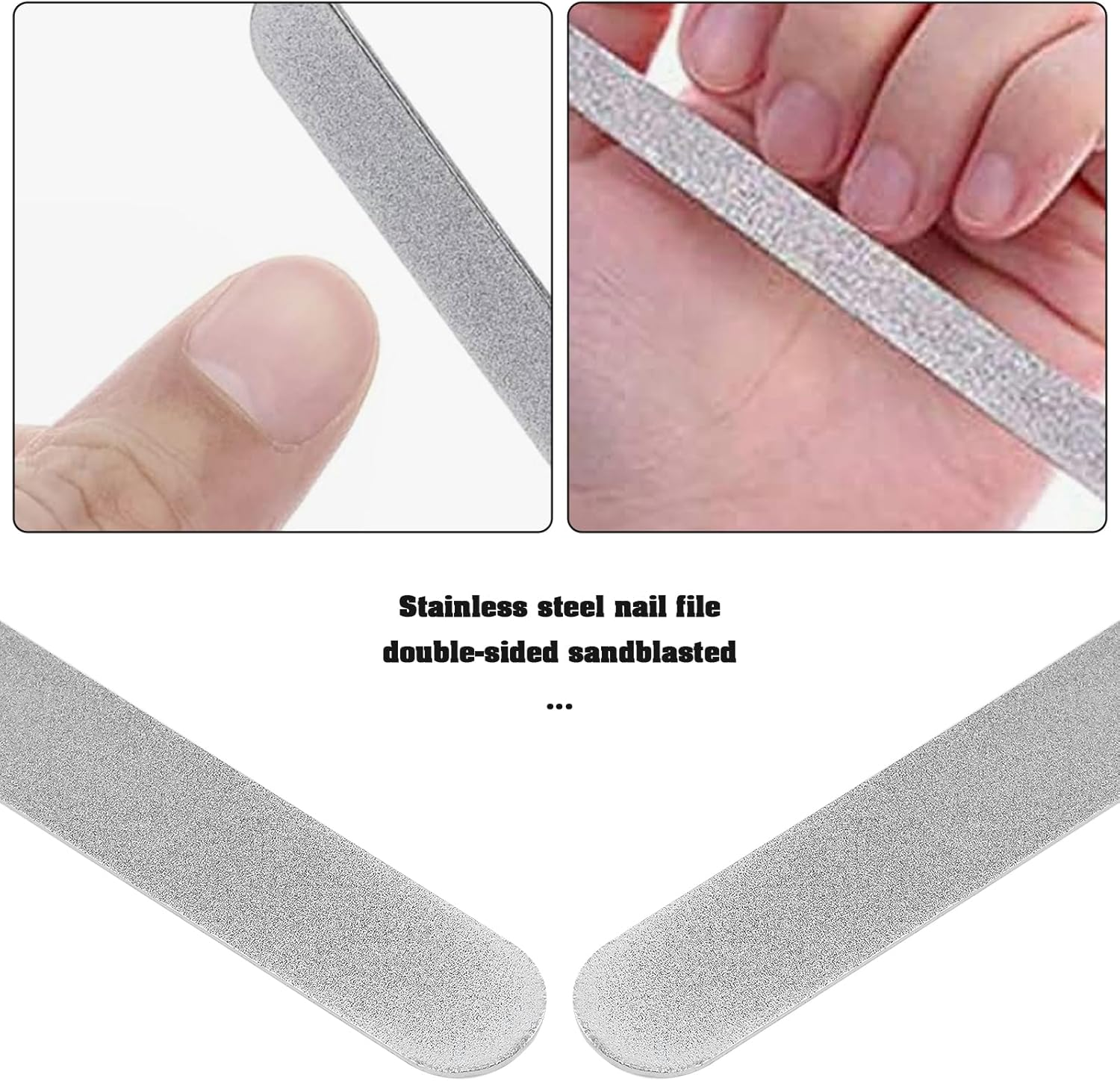 YINETTECH 3PCS Diamond Nail File Length 20Cm Stainless Steel Nail Buffer for Foot Care Manicure Pedicure for Home Personal Care Nail Salons Beauty Salons Silver image number 5