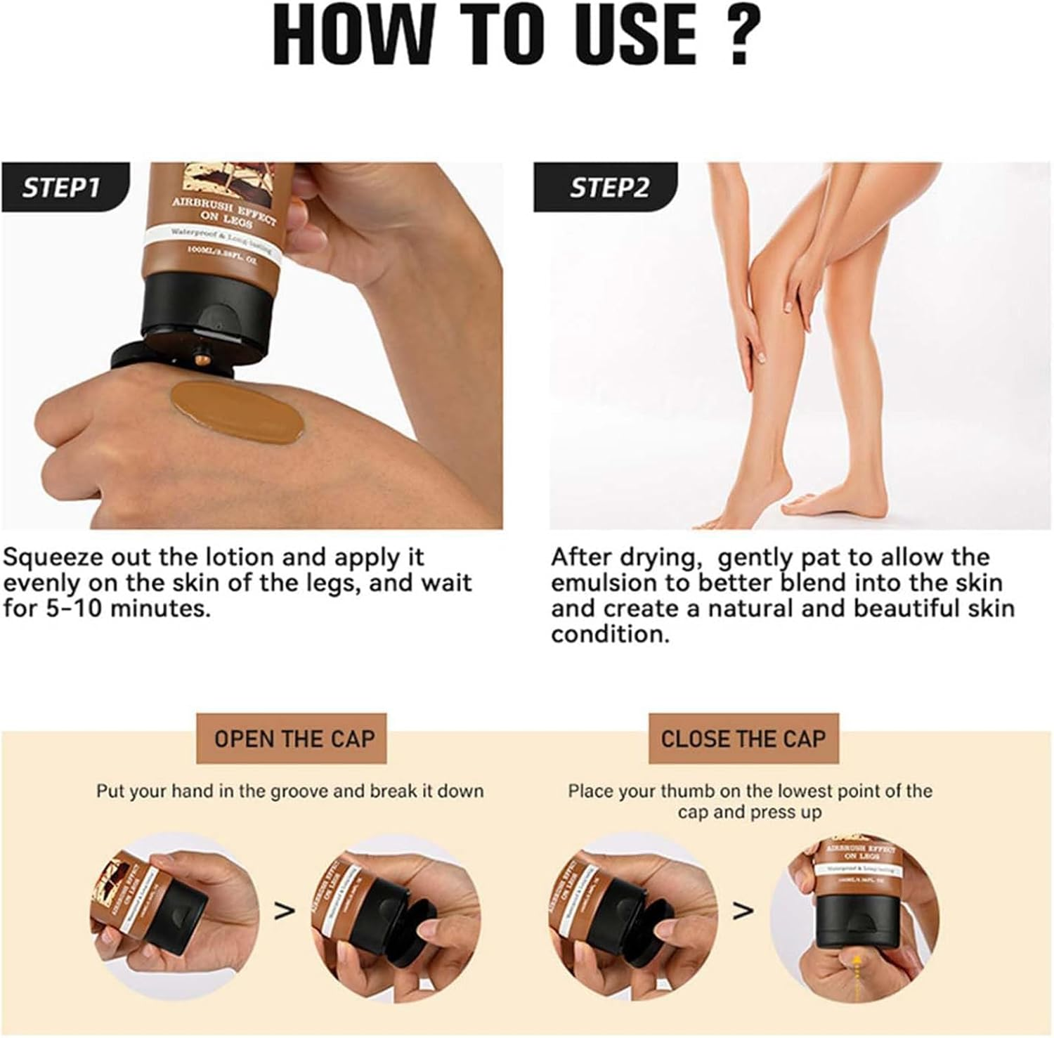 Leg Makeup, Miracle De Paris Body Coverage Perfector, All over Complexion Perfector with Brush for Legs, Waterproof Long-Lasting Sweat-Proof Coverage Concealer,T Valentine'S Day Gift (#3) - 2 image number 5