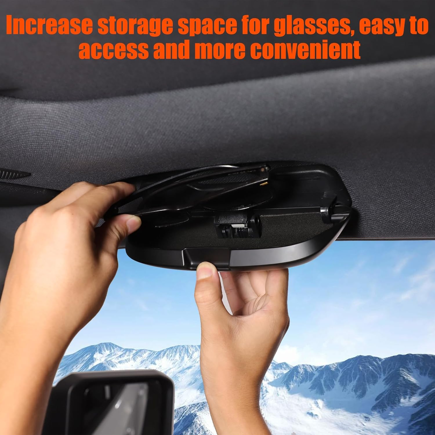 Heutamo Sunglasses Holders Compatible with Toyota Land Cruiser Prado 250 J250 LC250 2024 2025, ABS Glasses Holder Sunglasses Case Storage Box Replace for Overhead Roof Grab Handle (Black)