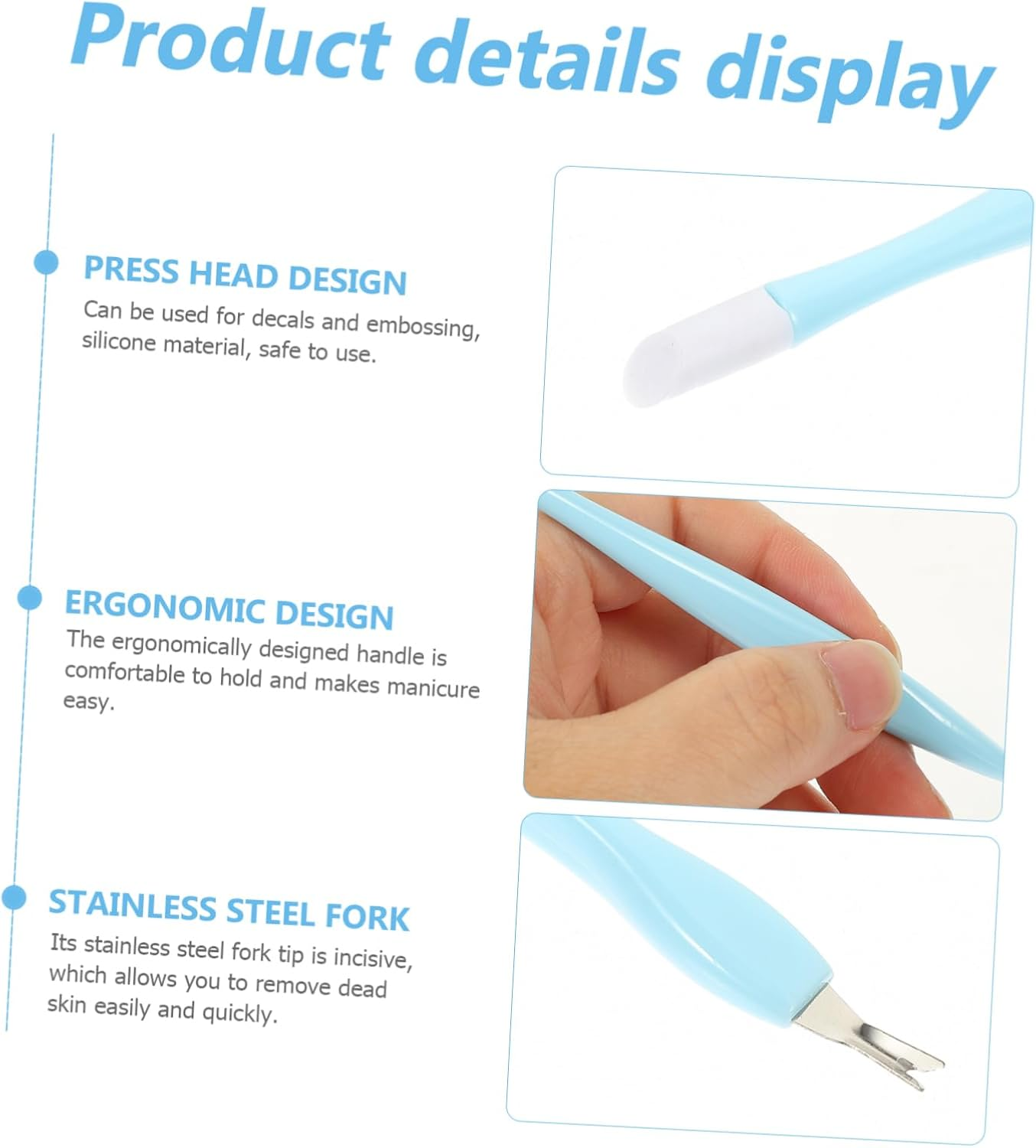 AUTSUPPL 15Pcs Dead Skin Forks Manicure Tools for Nail Art Cuticle Removers Dual Head Design for Easy Dead Skin Removal and Nail Cleaning image number 4