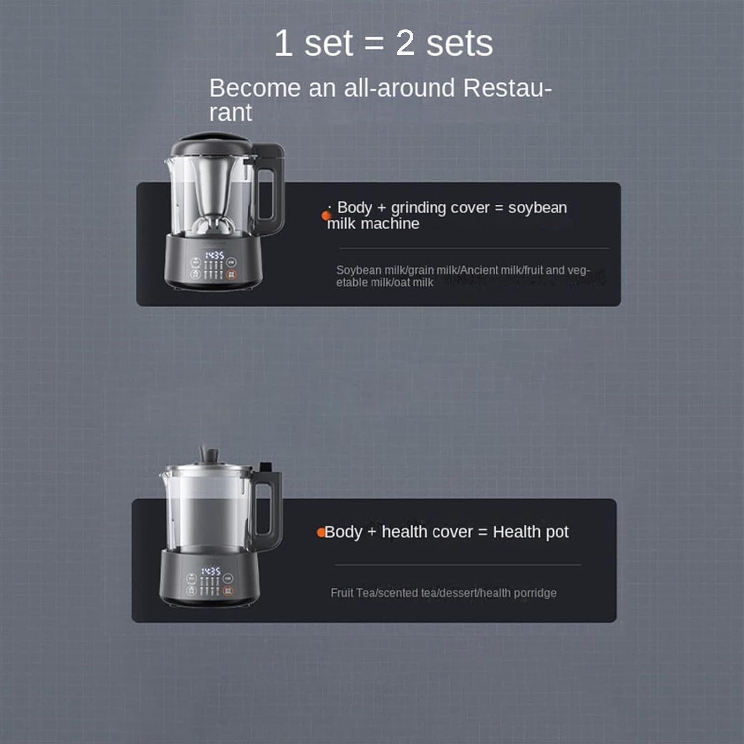 JOYOUNG Soy Milk Maker 1L, 2 in 1 Cooking Machine, Smart Glass Blender, Plant-Based Nut Drinks, Self-Cleaning and Multifunctional, 11H Appointment (Chinese Version) image number 5