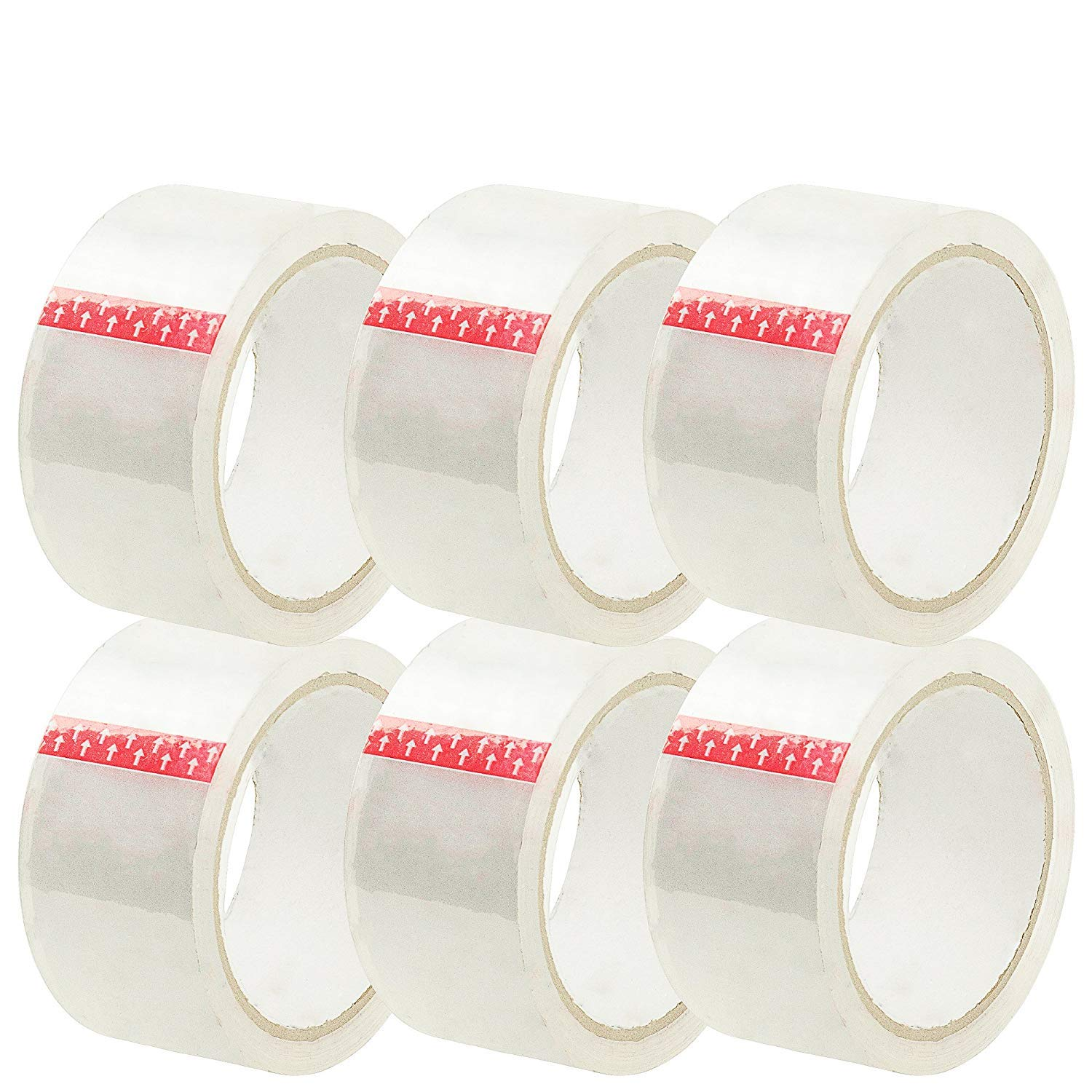 Packing Tape Clear, 6 Rolls (48Mm X 75M per Roll), Heavy Duty Thick and Strong Bulk, Easy Moving & Storage, AHATECH