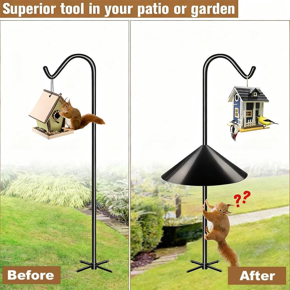 HPAMR Squirrel Proof Baffle, outside Pole Mount Bird House Guarded, Squirreling Guard Stopper, Pole Mount Squirrel Guard Stopper, Outdoors Bird Feeder Poles (2Pcs) image number 1