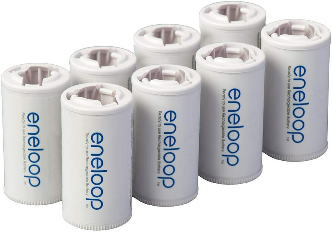 Eneloop Panasonic BQ-BS2E4SA C Size Spacers for Use with Ni-Mh Rechargeable AA Battery Cells, 4 Pack image number 1