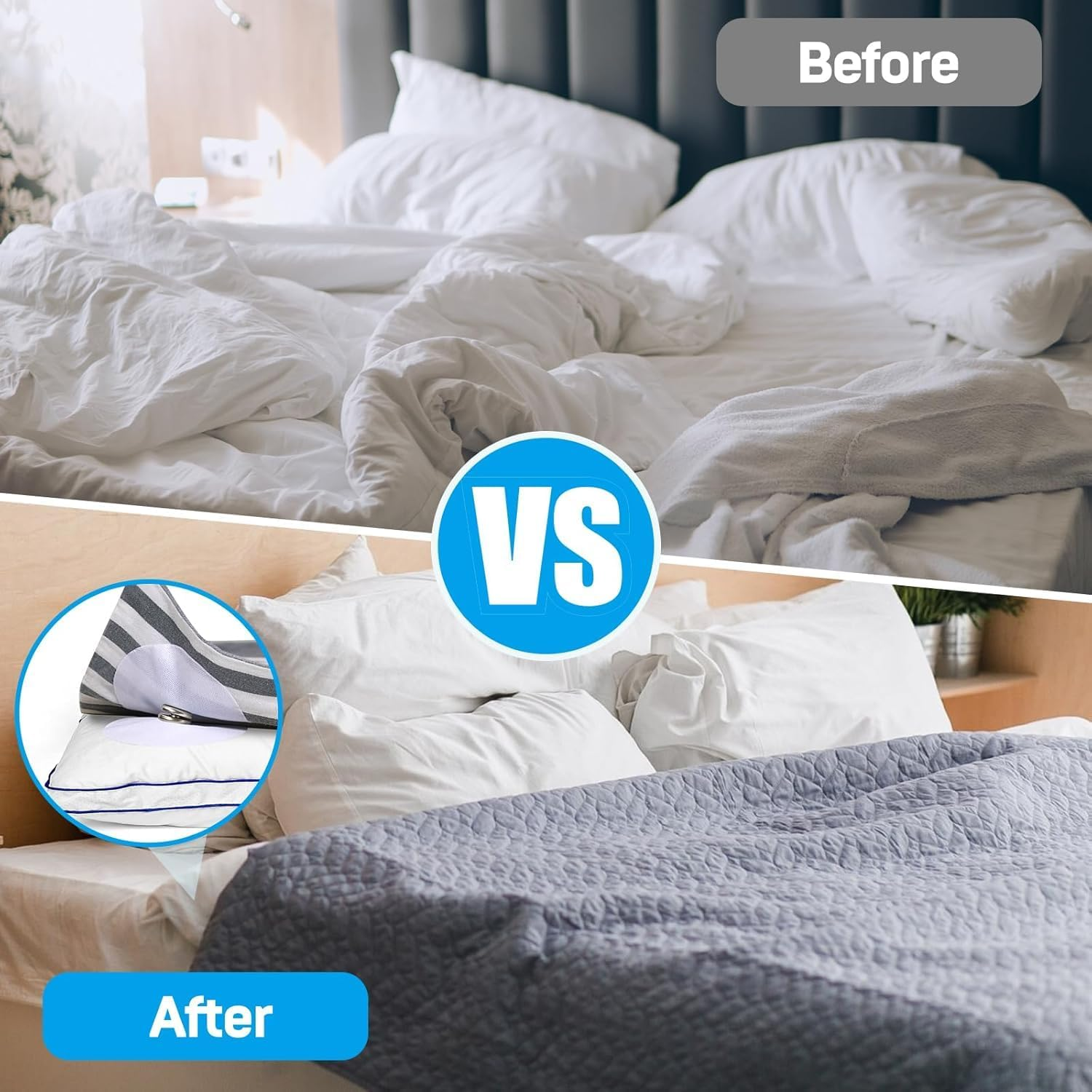 ZUJIACUN 8 Pairs of Duvet Cover Claps Metal Claps Angled to Prevent the Duvet from Moving and Facilitate the Installation of Comforters and Duvets of Various Thicknesses image number 6