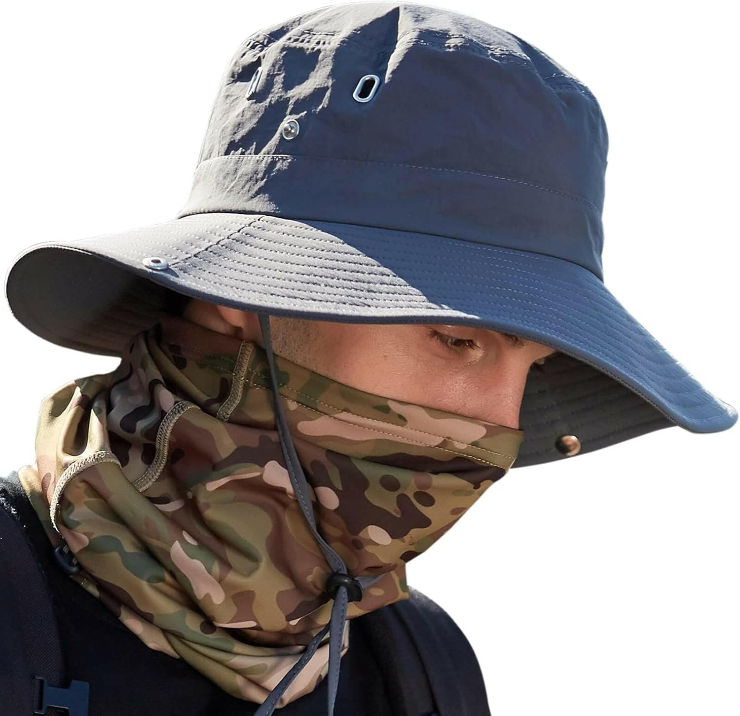 Bucket Hat Cowboy Style, UPF 50 UV Protection Wide Brim Sun Hat for Men & Women, Outdoor Camping Gear with Chin Strap &ndash; Smart Wind Resistant Boonie Hat for Fishing, Hiking, Golf