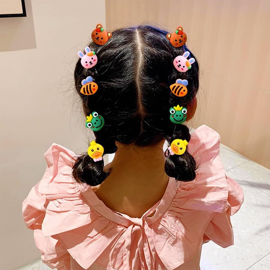 CATOR 100 Pieces Hair Bobbles Stretchy Cartoon Elastic Cute Hair Bands for Girls Small Hair Bands Ropes Ponytail Holder for Thin Hair Suitable for Baby Girls image number 2
