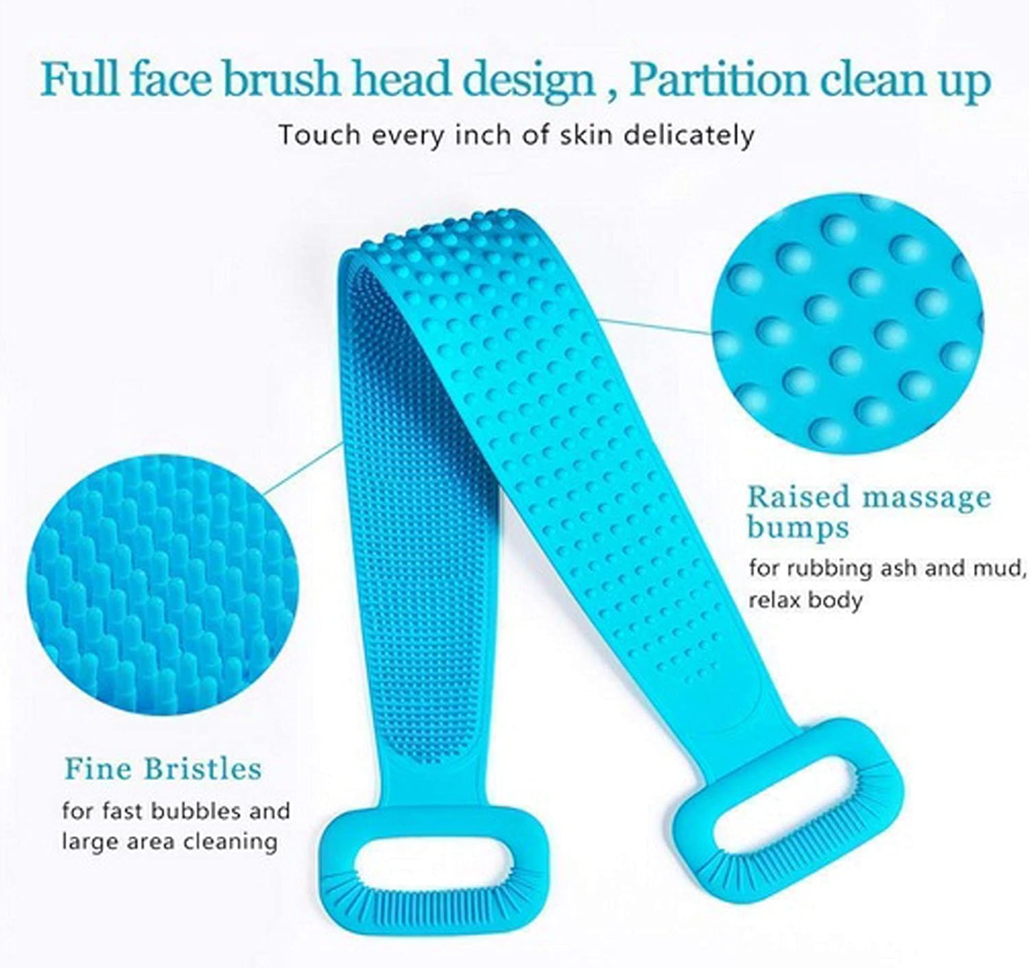 Heeva Creation Silicone Bath Brush,Scrubber Belt. (Random Colour) 1 Piece image number 4