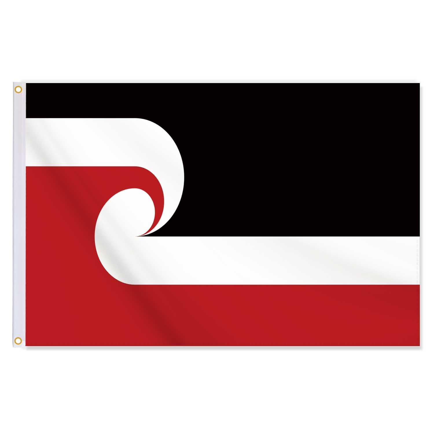 24X36 Inch Maori Flag,2X3 FT Indigenous Flag,Medium Digitial Double-Printed Durable 150D Thick Polyester Decorations with 2 Brass Grommet image number 3