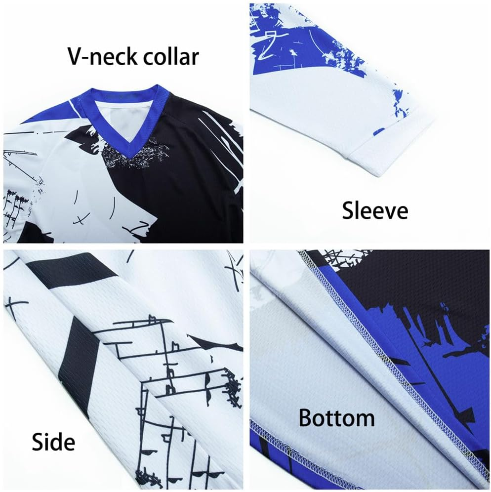 Dirt Bike Jersey for Youth, Kids Mountain Bicycle Shirt Long Sleeve for Motorcycle Motocross BMX Moto Mx Offroad Racing image number 2