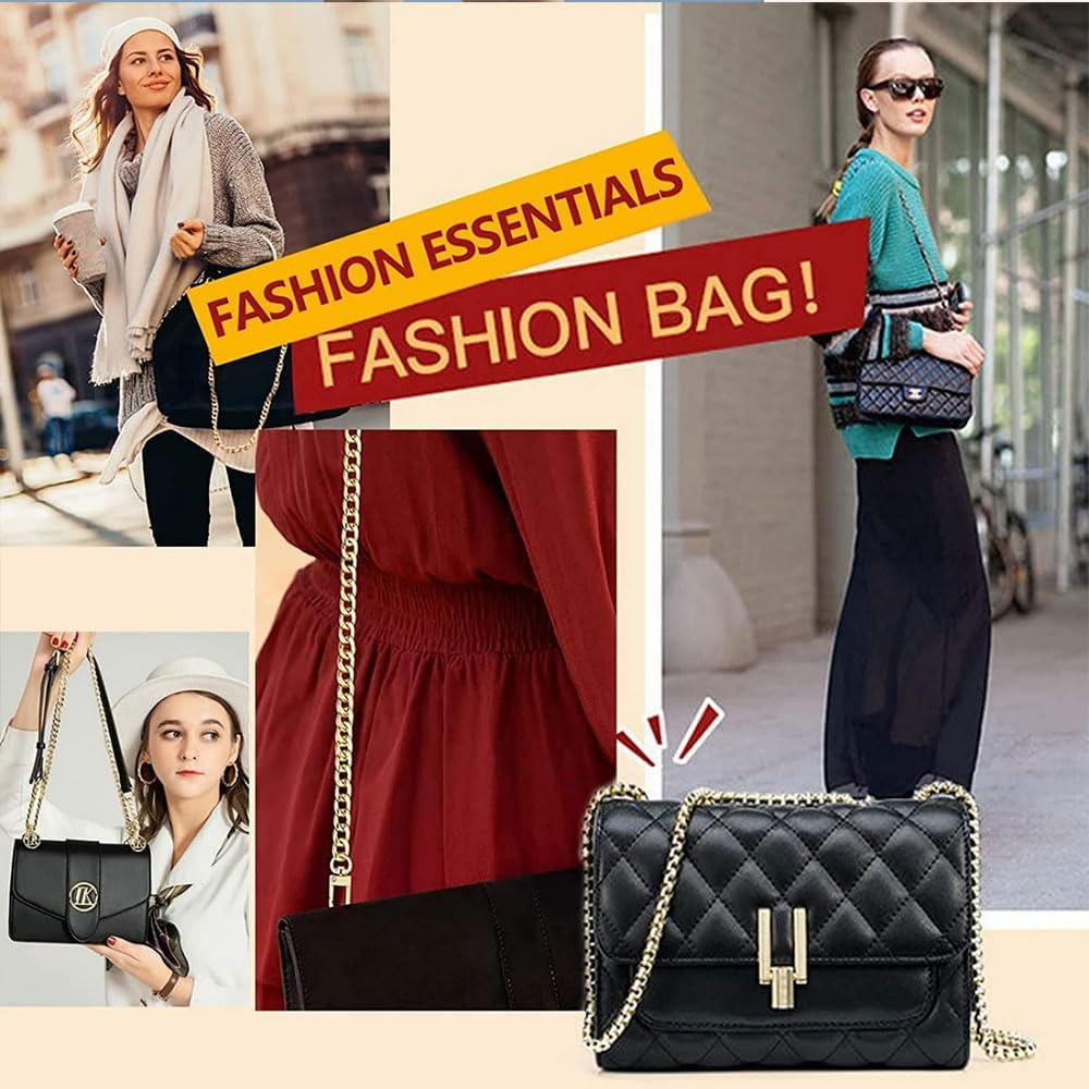 4 Pcs Replacement Purse Chains for Shoulder Handbags and Crossbody Bags, Metal Buckles,Gold Handbag Chain Straps image number 4