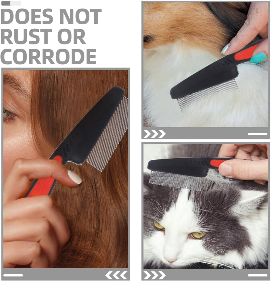 FRCOLOR 2Pcs Professional Fine Hair Combs for Men Women Dandruff Comb for Scalp Pet Hair Removal