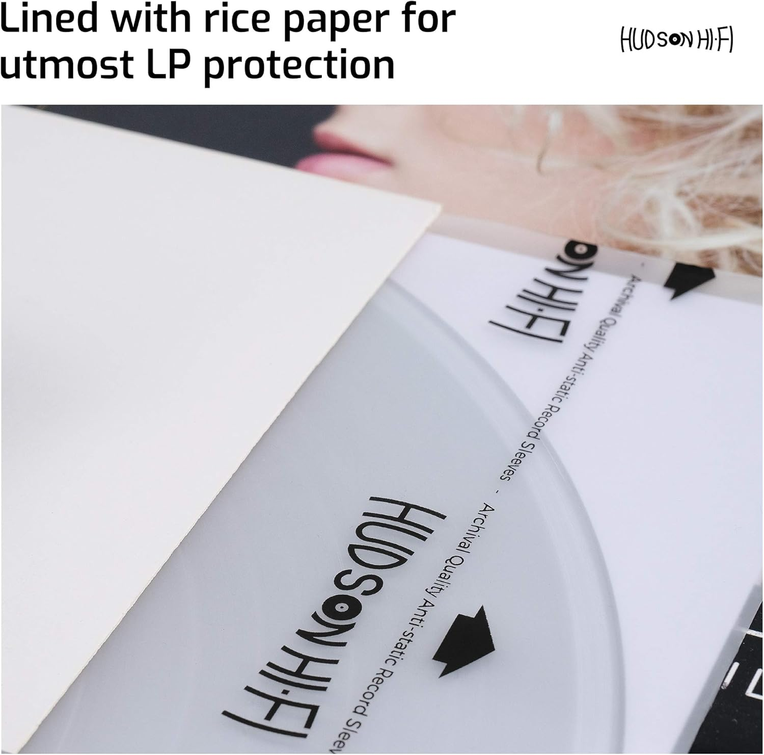 Hudson Hi-Fi Anti-Static Vinyl Record Inner Sleeves - Protective Vinyl Record Inner Sleeve 100- Pack - Protect Your LP Albums from Scratches, Dust & Dirt - Acid-Free Rice Paper Interior Disc Covers image number 6