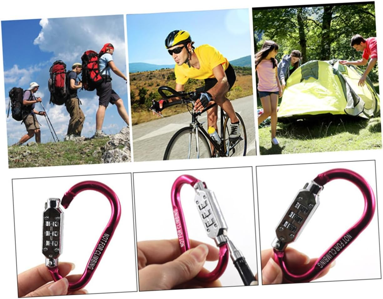Outanaya Travel Backpack and Suitcase Carabiner Lock Combination Anti-Theft Compact 3.2 Inch Aluminum Alloy Lightweight Padlock Random Color image number 3