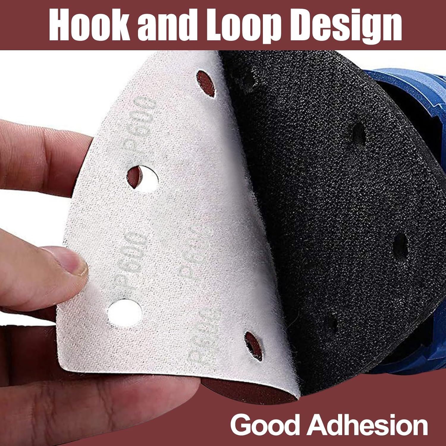 LEONTOOL 30 Pcs Mouse Sander Pads 600 Grit 6 Hole Hook and Loop Sandpaper for Detail Sander Sanding Disc image number 4