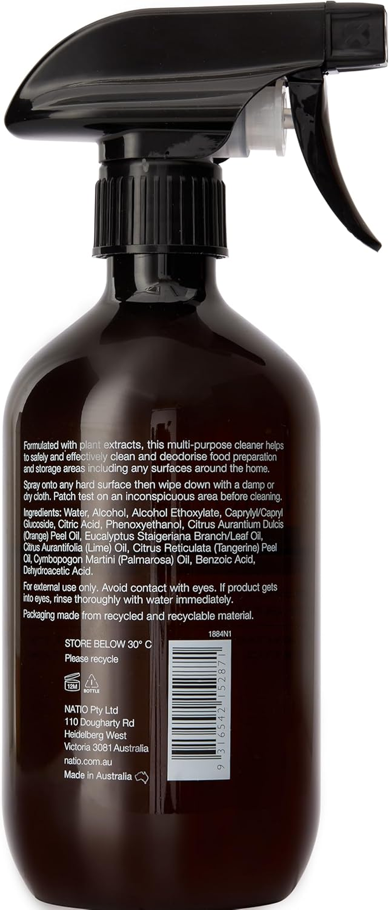 Natio Australia Home Essentials All round Cleaner 500 Ml - Botanical Cleaning Care Non-Toxic Multi-Purpose Cleaner - Antimicrobial Tested, Plant Based, Cruelty Free & Made in Australia image number 2