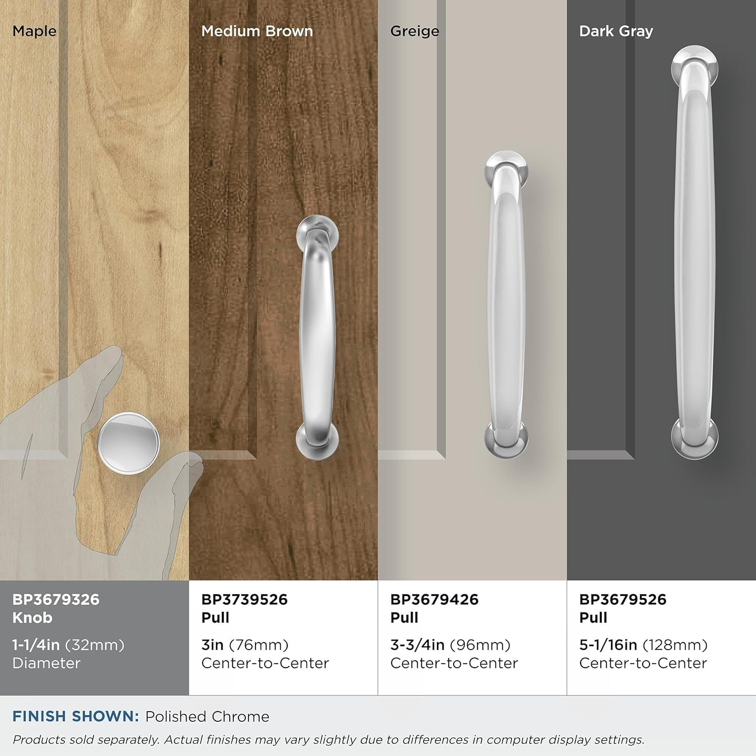 Amerock | Cabinet Knob | Polished Chrome | 1-1/4 Inch (32 Mm) Diameter | Renown | 1 Pack | Drawer Knob | Cabinet Hardware image number 6