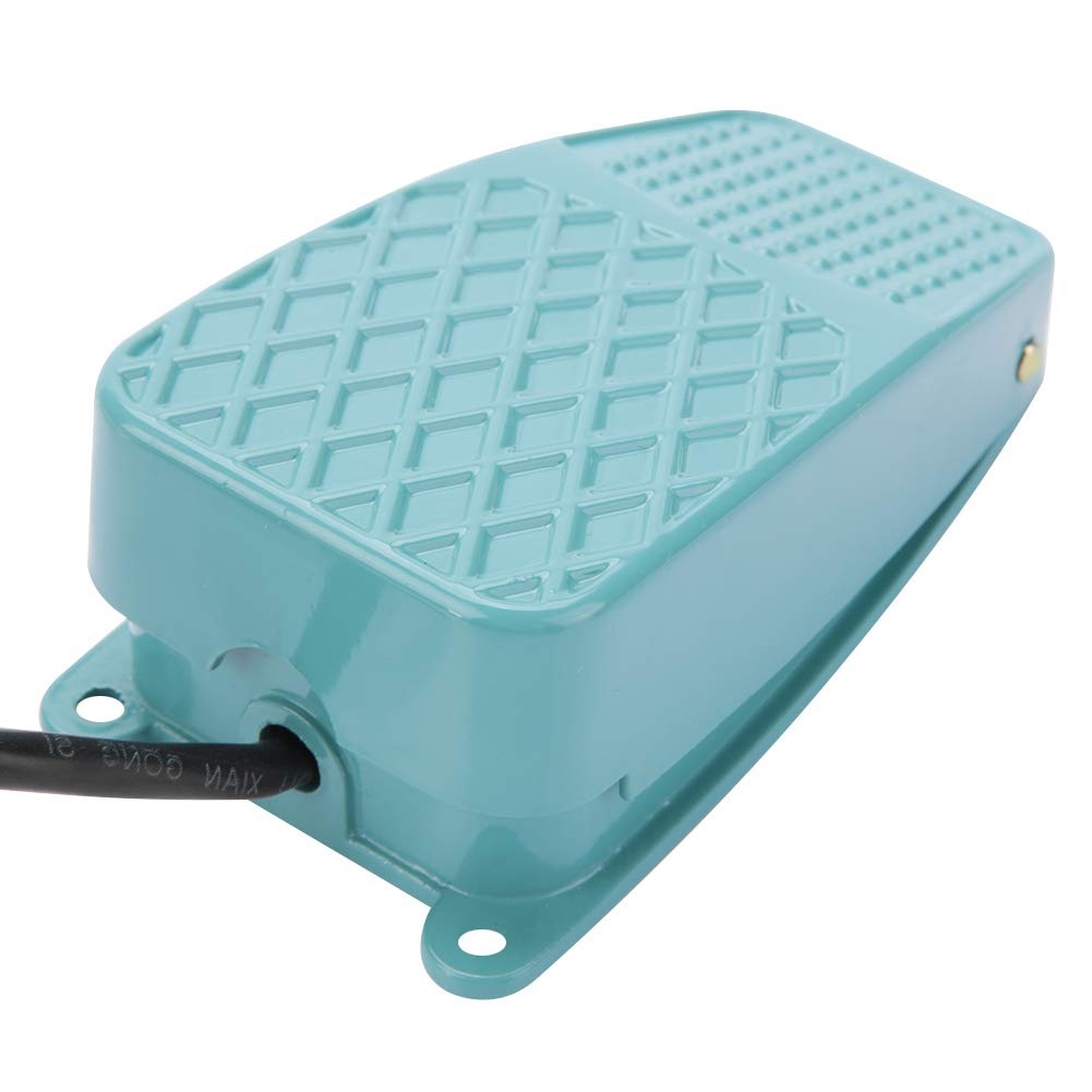 TFS-2 Foot Switch Pedal Switch, Foot Switch Power Pedal Switch Momentary Pedal Switch Non-Slip Metal Green AC 250V 10A image number 4