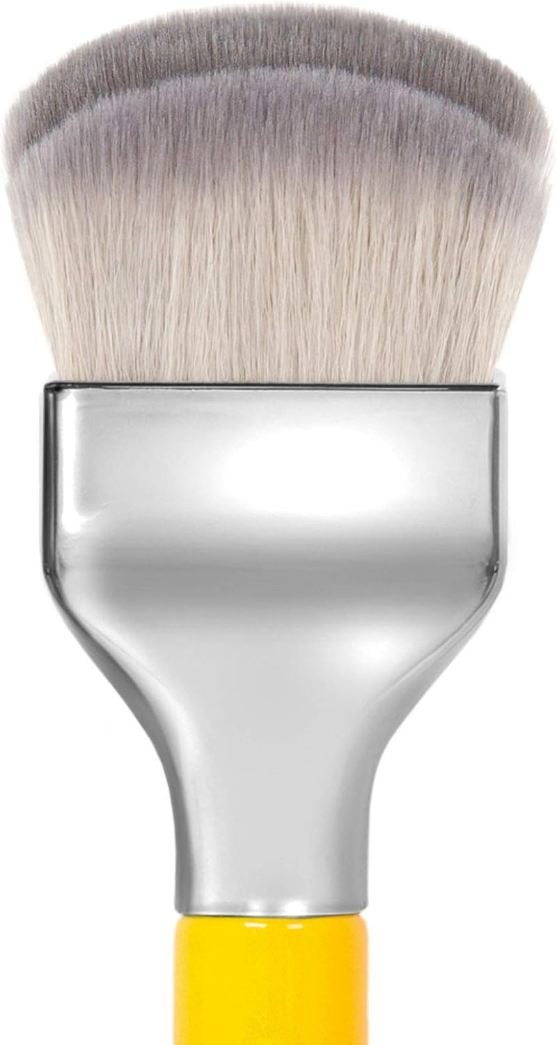 Bdellium Tools Professional Makeup Brush - Studio Series 972 Large Rounded Double Dome Blender - with Soft Synthetic Fibers, for Foundation Application & Blending (Yellow, 1Pc) image number 3